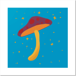 Psychedelic mushroom with transparent background Posters and Art